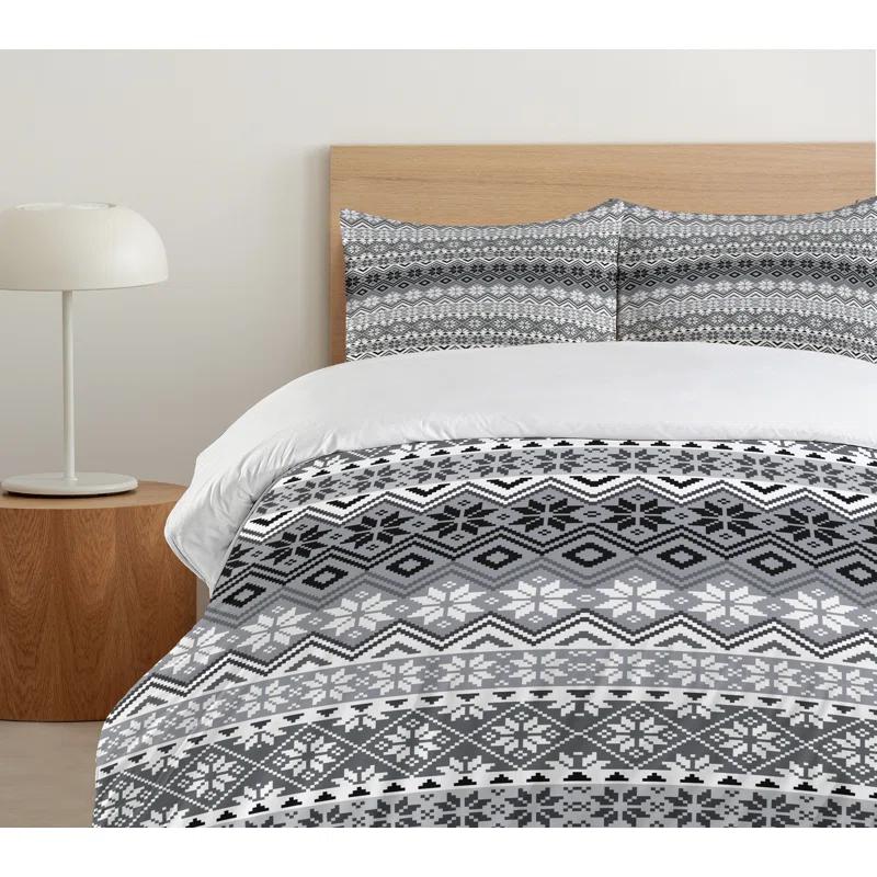 Ambesonne Rustic Geometric Shapes Duvet Cover Set