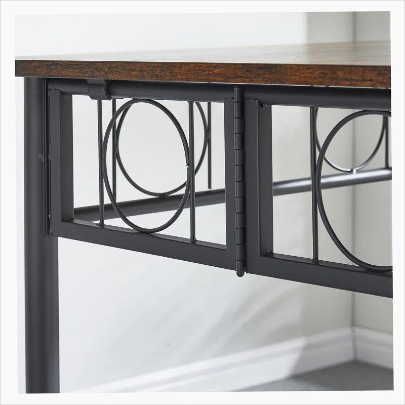 Kitchen Dining Room Table, Iron Wood Square Table for Kitchen Dining Room Furniture
