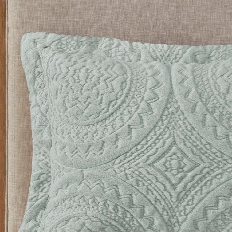 Madison Park Arya Embroidered Medallion Faux Fur Ultra Plush Comforter Set