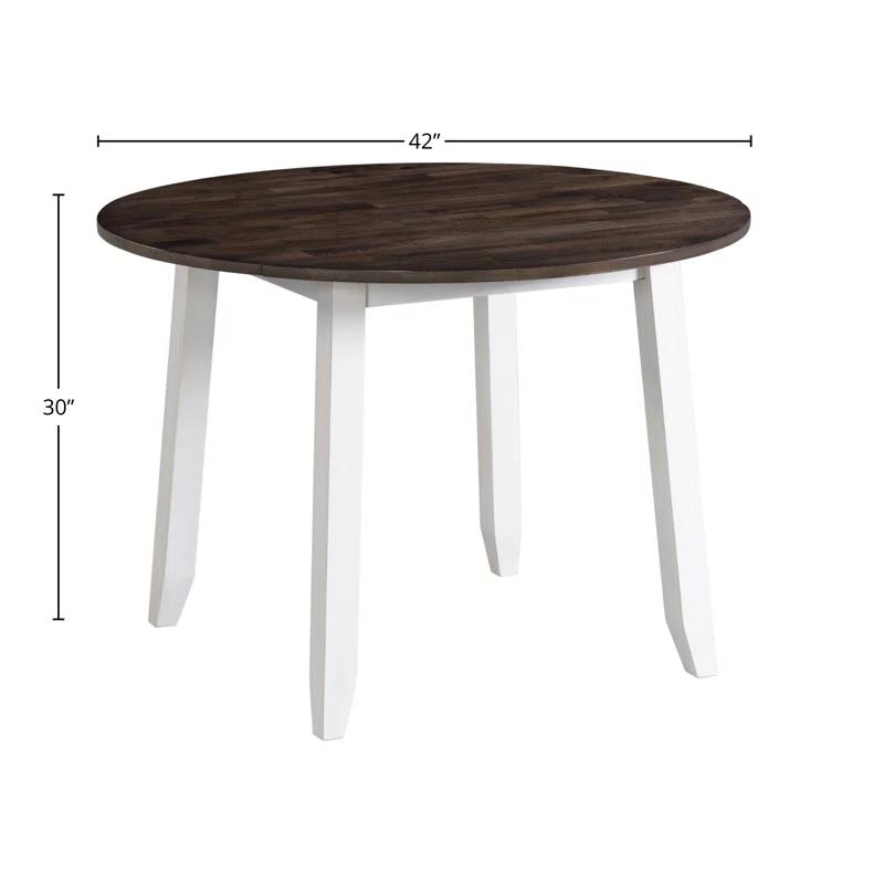 Red Barrel Studio® Clowie Extendable Round Solid Wood Dining Table
