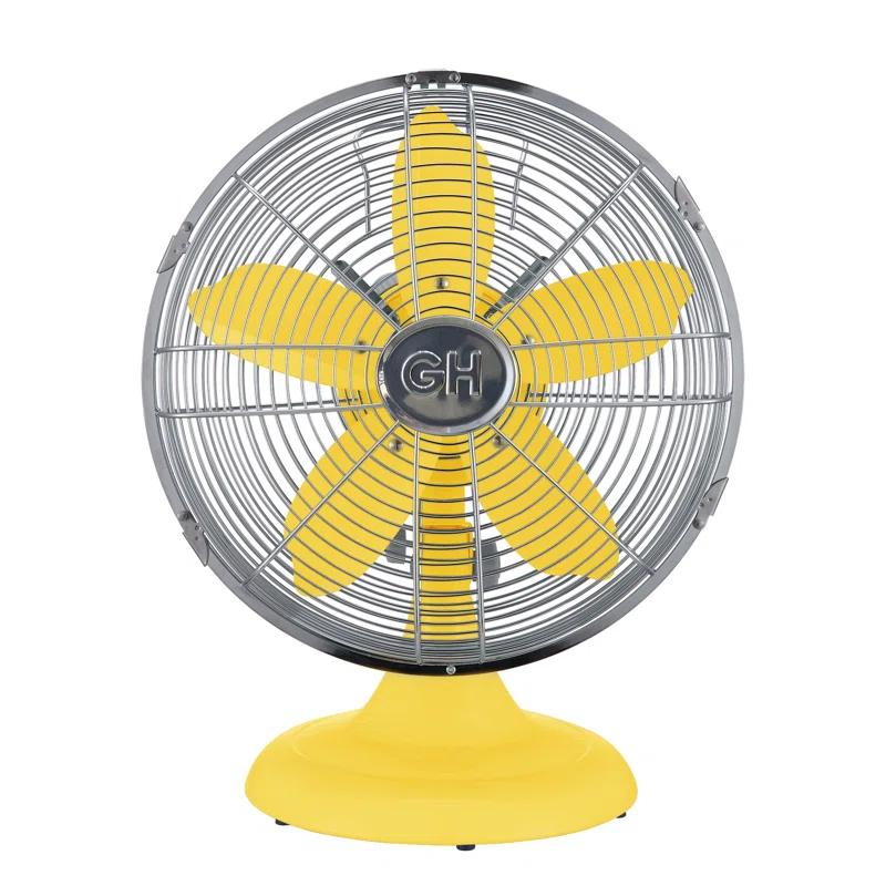 Good Housekeeping Good Housekeeping's All-Metal Retro 3-Speed 12" Oscillating Office Desk Table Fan (Multiple Finishes Available)