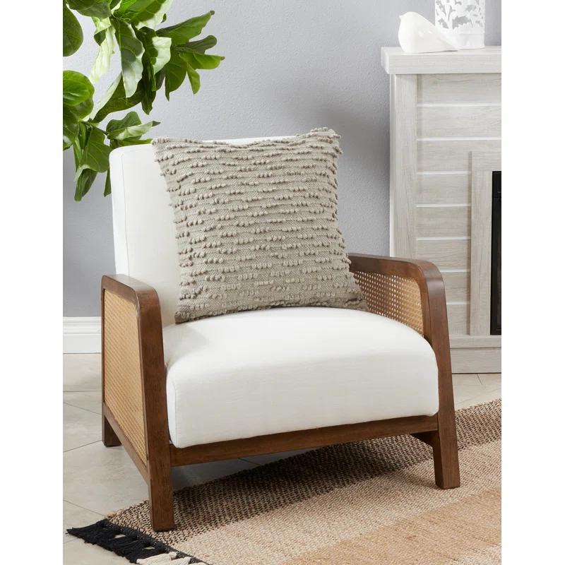 Saro Theo Collection Ruffled Cotton Throw Pillow