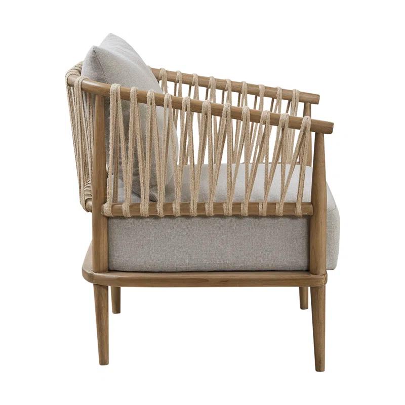 Longshore Tides Comfortable Lounge Chair Solid Wood Coastal Style Perfect For Indoor Spaces