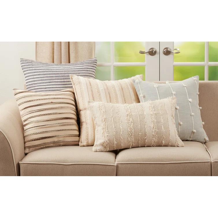 Saro Ambrosia Collection Appliqued Cotton Blend Throw Pillow