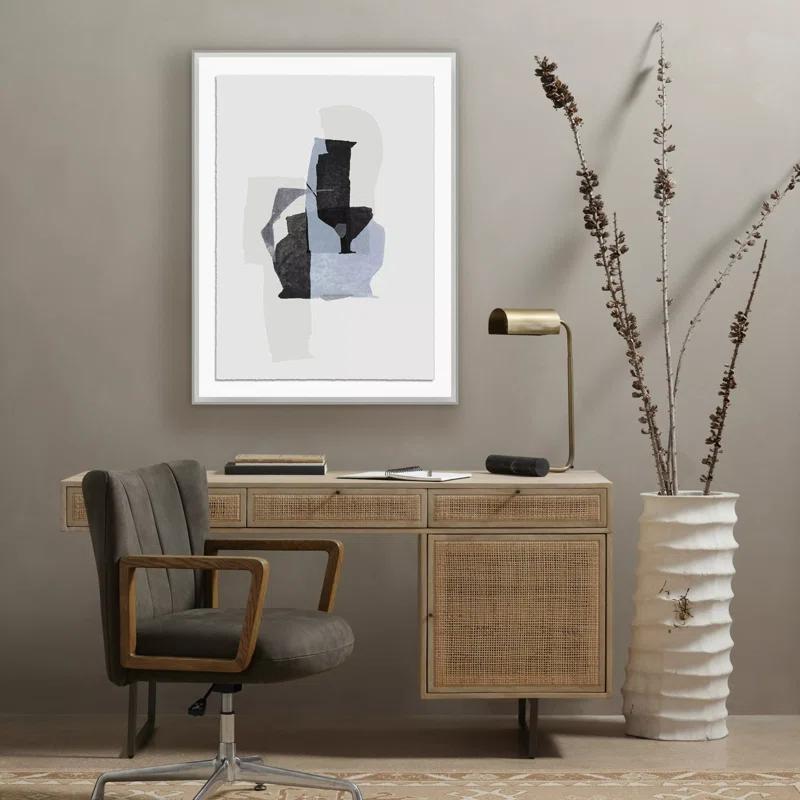 Large Rustic Walnut Framed Acrylic Painting Print