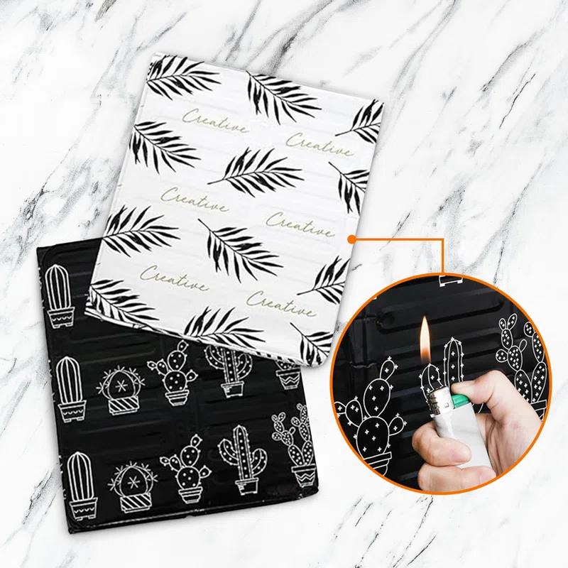 Cheer Collection Foldable Aluminum Oil Splatter Guard Plates (Black) (Set of 2)