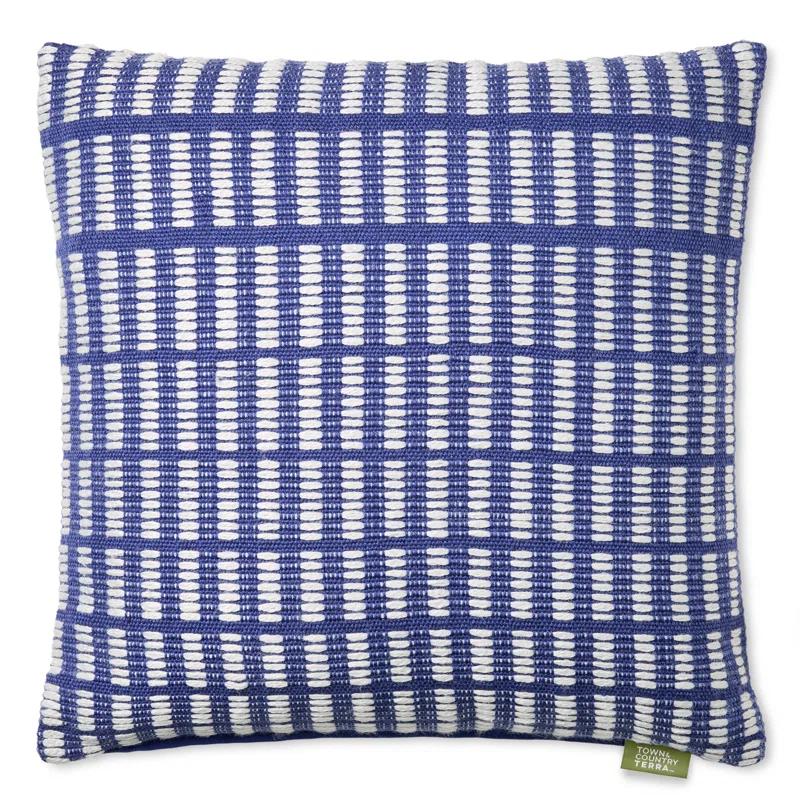 Town & Country Living TOWN & COUNTRY TERRA Alara Solid Border Indoor Outdoor Decorative Pillow 20"x20"