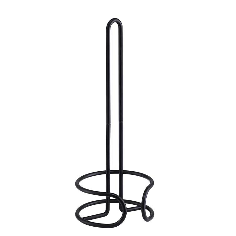 SunnyPoint Heavy Wire Gauge Spare Bathroom Toilet Tissue Paper Roll Holder Storage Stand WF-LY-WC-01BLK