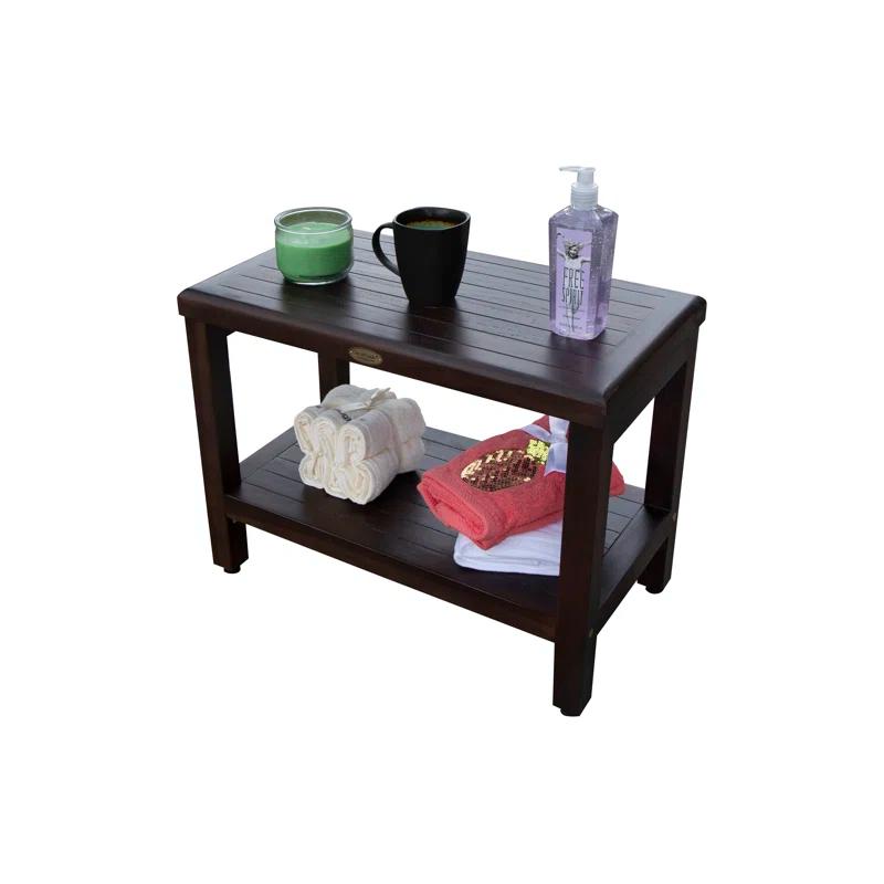 Decoteak Eleganto, Teak Shower Bench, Teak Wood Shower Bench, Teak Shower Bench, Teak Shower Stool