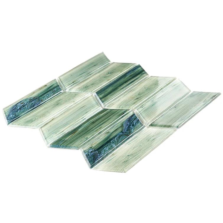 Bond Tile Tara Chevron 11.73 in. x 11.74 in. Molten Glass Mosaic Wall Tile (0.96 Sq. Ft. / Sheet)