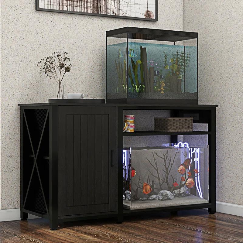 Gracie Oaks Heavy Duty 55-75 Gallon Aquarium Stand With Power Outlets