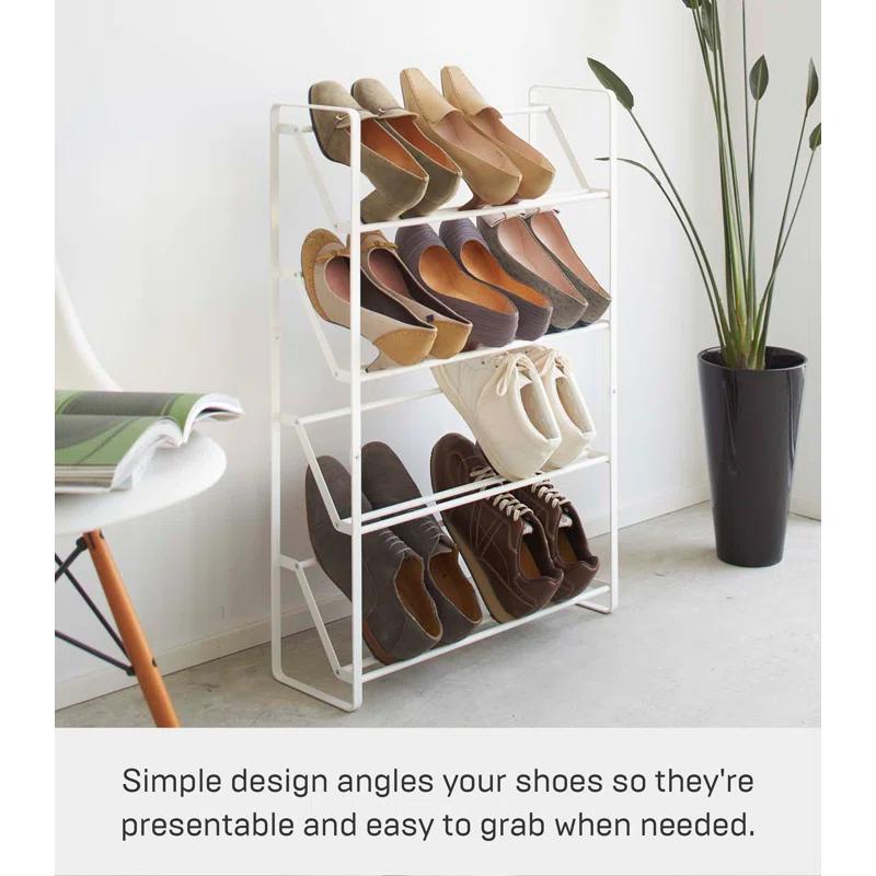 Yamazaki Home Slim Shoe Rack, Steel, Holds 8 to 12 shoes