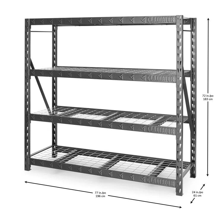 Gladiator® 77" Wide Heavy Duty Rack With Four 24" Deep Shelves & Reviews | Wayfair