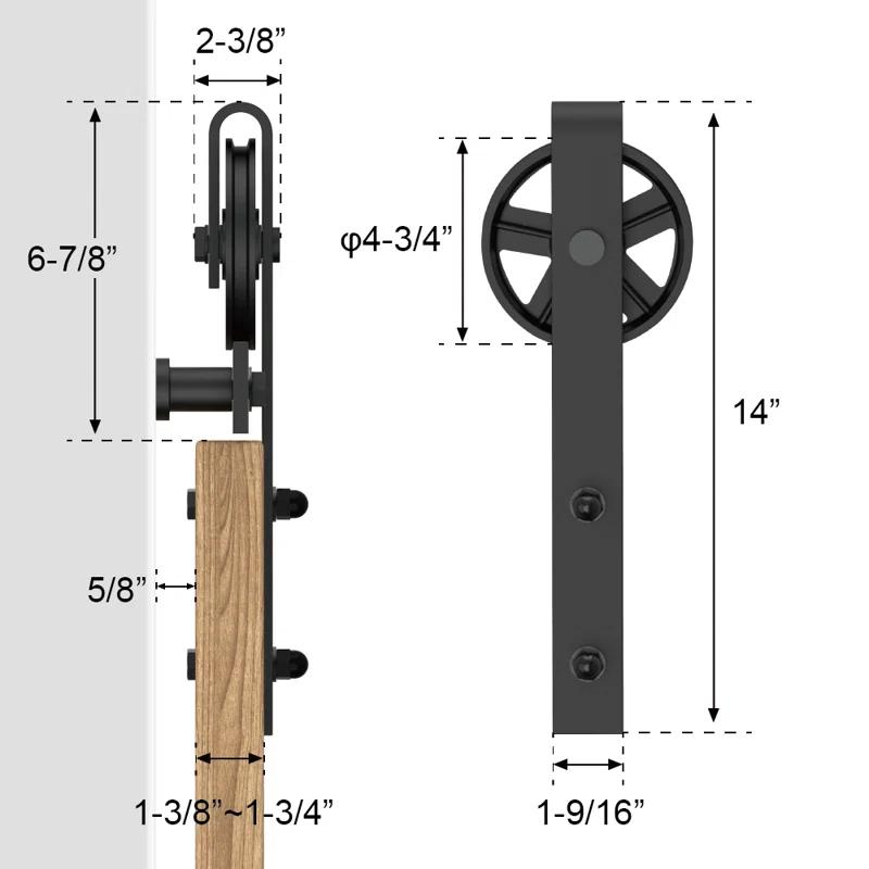 Lazio Sliding Standard Double Barn Door Hardware Kit