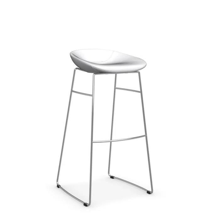 Calligaris Palm Upholstered Backless Stool with Metal Frame