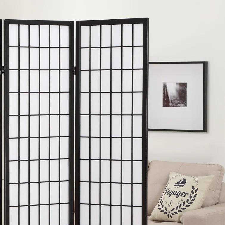 Red Lantern 4 ft. Short Window Pane Shoji Screen - Honey - 4 Panels