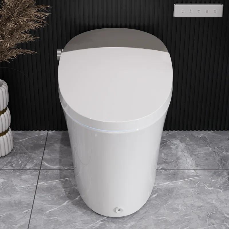 DeerValley DV-1S0150-V3 Smart Bidet Toilet Elongated, Auto Open/Close Lid, Seat Heat, Foot Kick & Blackout Flush, Premium