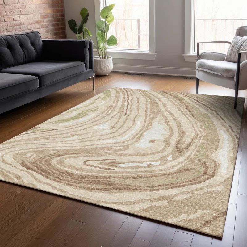 Machine Washable Indoor/Outdoor Chayden ACN1051 Beige Rug
