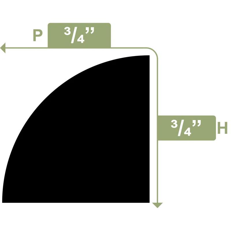 White PVC Quarter Round Moulding, 0.75" x 96"