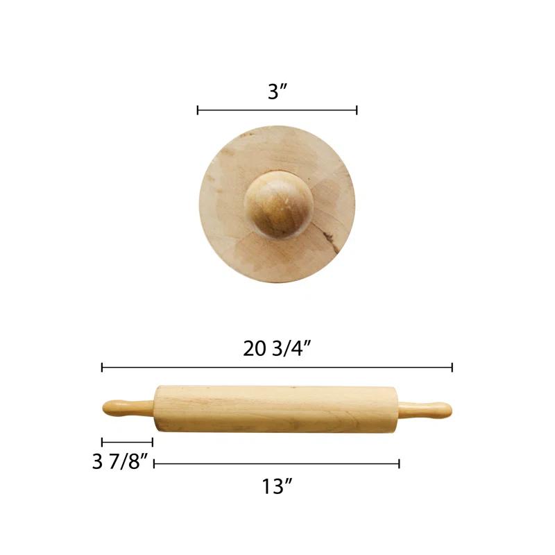 Thunder Group Inc. Wood Standard Rolling Pin