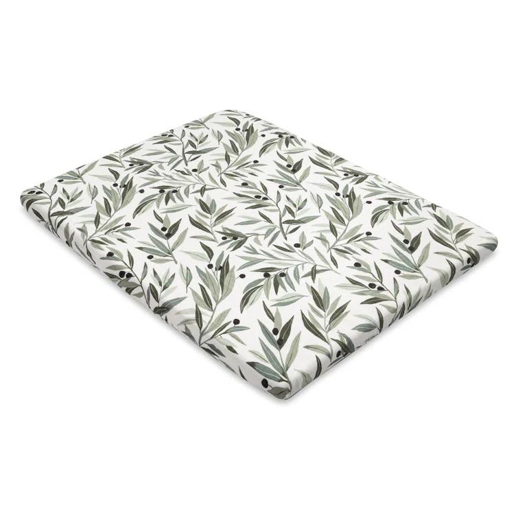 Olive Branches Muslin All-Stages Midi Crib Sheet in GOTS Certified Organic Cotton