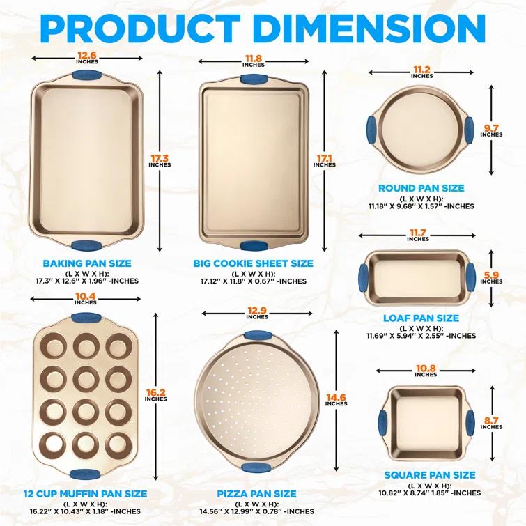 Nutrichef 8 Piece Non-Stick Steel Bakeware Set & Reviews | Wayfair