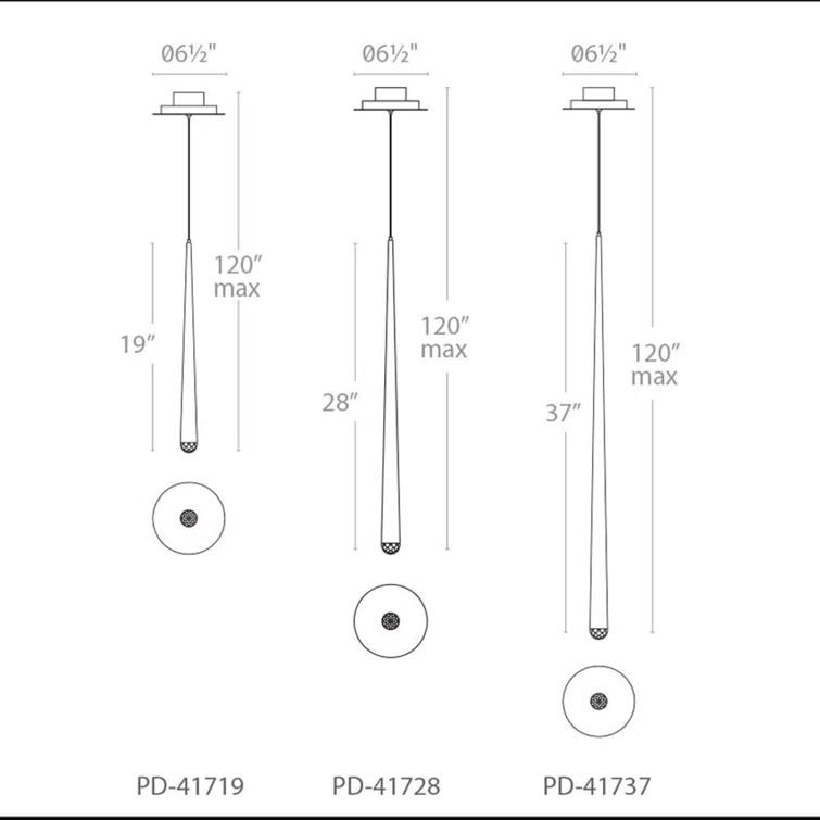 Modern Forms Cascade Dimmable LED Pendant with Clear Crystal Shade