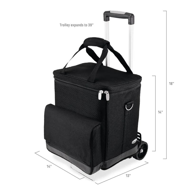 Arlmont & Co. Cellar 6-Bottle Wine Carrier & Cooler Tote with Trolley - Insulated Traveling Portable Wine Bag