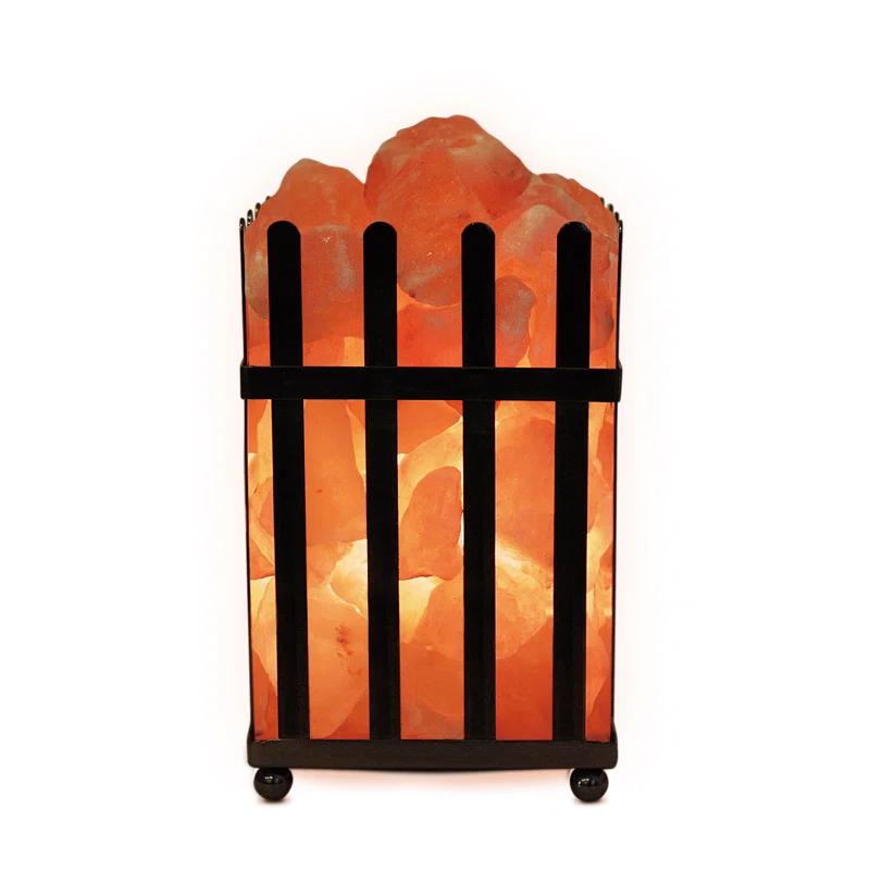 WBM LLC Himalayan Glow Picket Fence Style Metal Basket Salt Lamp- Dimmer Switch & ETL Certified Cord3