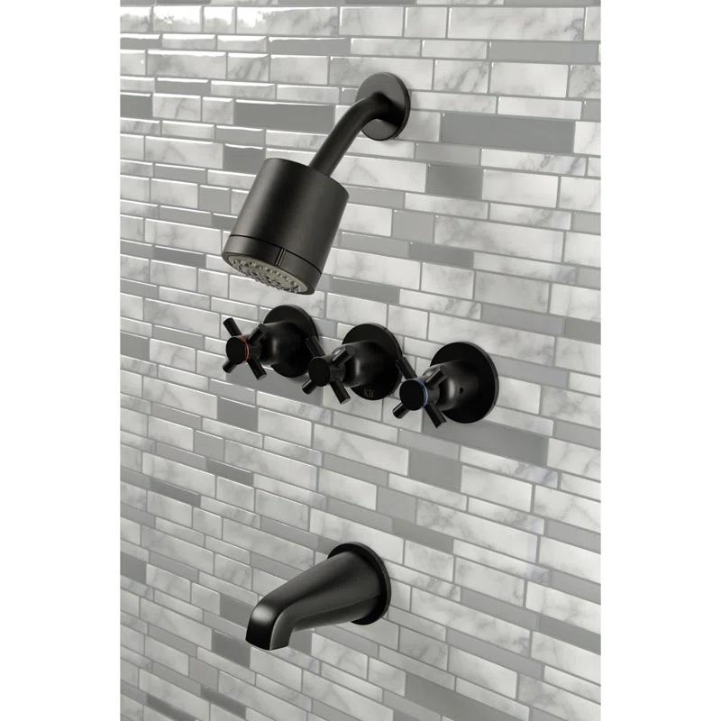 Kingston Brass Concord Triple-Handle Tub and Shower Faucet