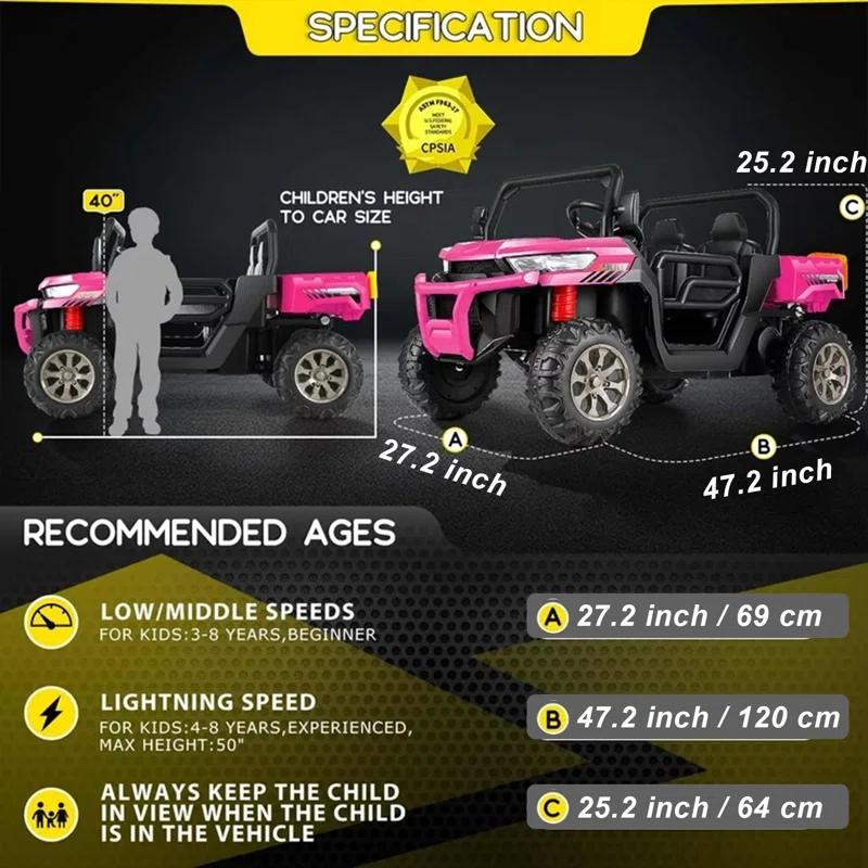 Himimi Delia Himimi 24 Voltage  Ride On Dump Truck, 2 Seater Kids UTV with Electric Dump Bed, Remote Control