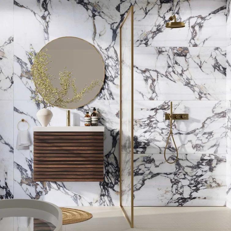 Bond Tile Signature 47.24 In. X 47.24 In. Marble Look Satin Porcelain Floor And Wall Tile (30.98 Sq. Ft. / Case)