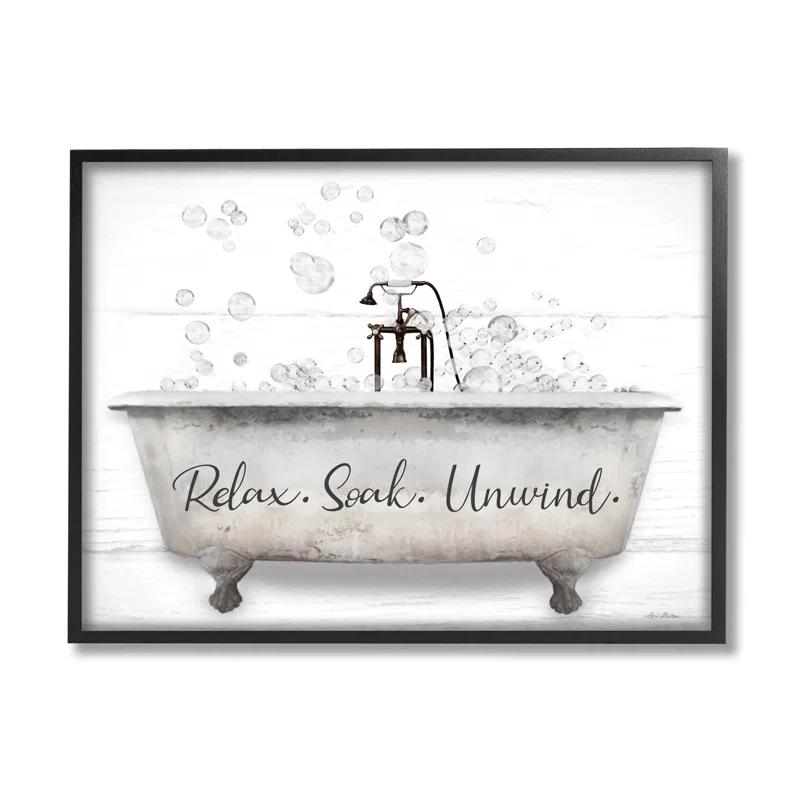 Stupell Industries " Relax Soak Unwind Bathtub Bubbles " by Lori Deiter