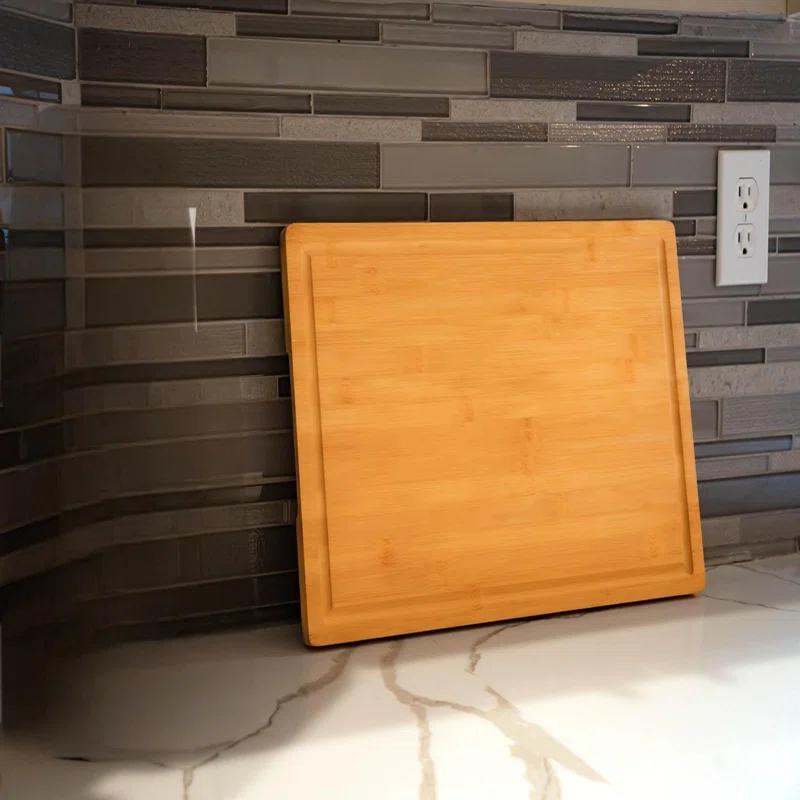 DILAND Bamboo Cutting Board For Kitchen, Large Wood Charcuterie Cheese Board, Wooden Chopping Block With Side Handles And Juice Grooves