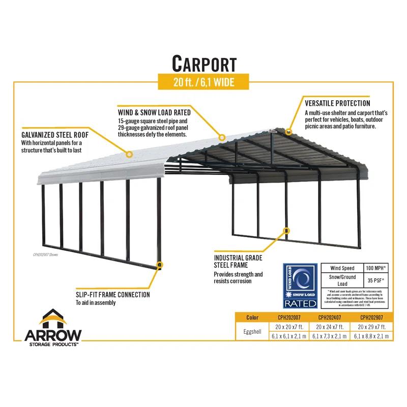 Arrow Carport  20 ft. x 24 ft.