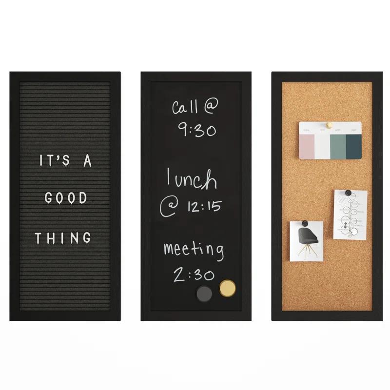 Martha Stewart Thomas Martha Stewart Cork Board, Chalk Board, Letter Board Set with Included Push Pins, Magnets, Liquid Chalk