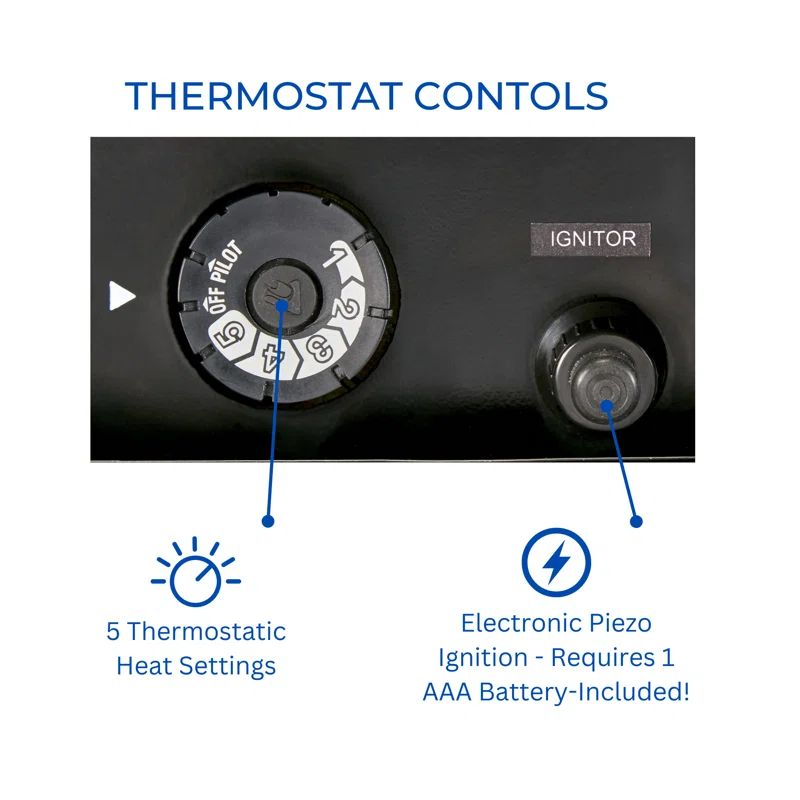 Duluth Forge Duluth Forge Ventless Dual Fuel Gas Log Set, Split Oak, T-Stat Control
