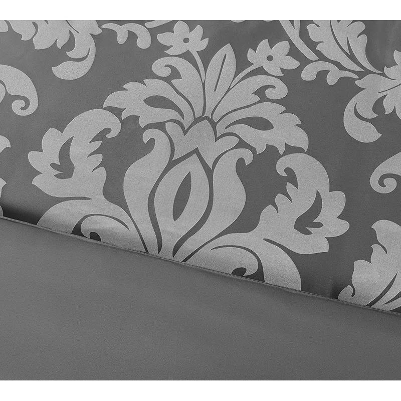 Chezmoi Collection Royale Jacquard Floral 7 Piece Comforter Set