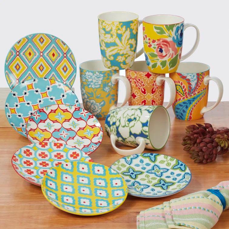Certified International Certified International Damask Floral Set Of 6 Mugs 6 Asst
