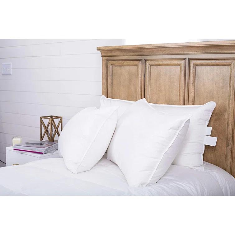 ContinentalBedding Continental Bedding Soft Down Pillows, 2-Pack, 550FP, 75% Down 25% Feather, 400TC 100% Cotton Cover (Set of 2)