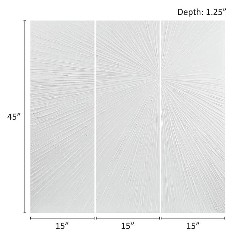 Madison Park Signature Sunburst 3-Piece Hand-Painted Resin Wall Art