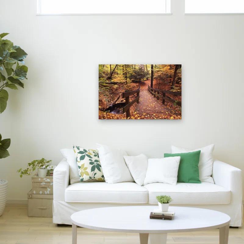 Trademark Fine Art " Autumn Bridge " by Kurt Shaffer
