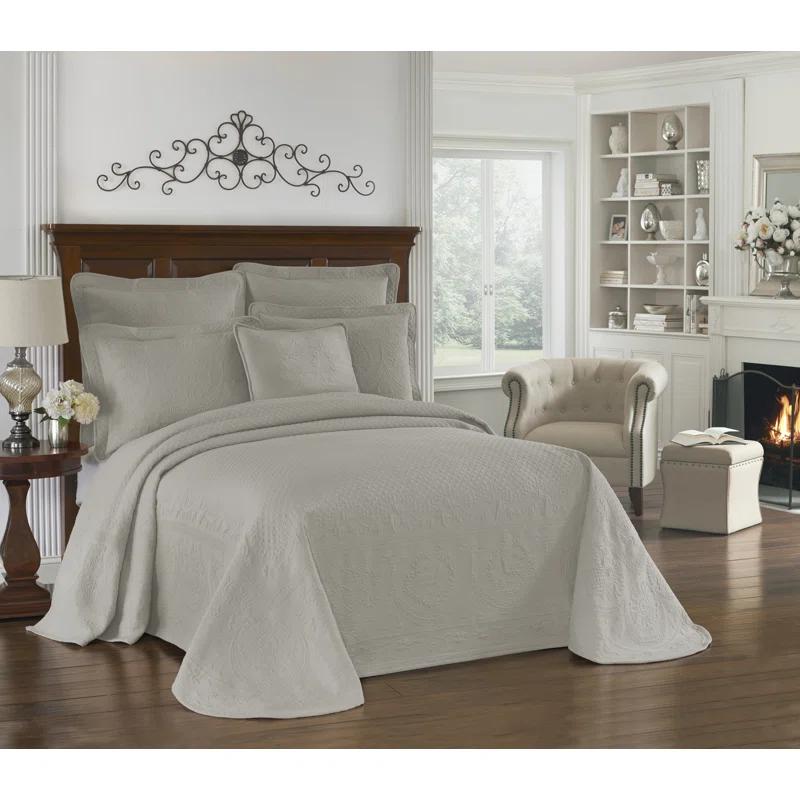 King Charles Matelasse Traditional Cotton Floral Coverlet