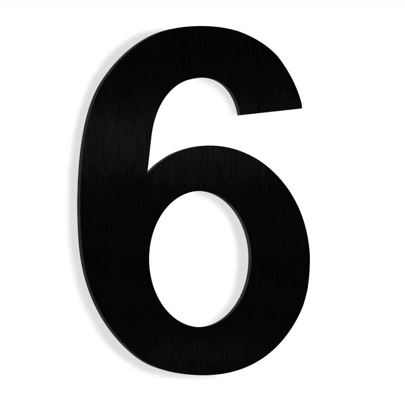 Barton Barton 6-Inch Floating Mount Steel House Number for Address Sign (Black)