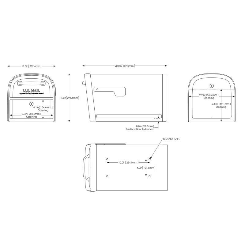 Oasis 360 Locking Post Mounted Mailbox