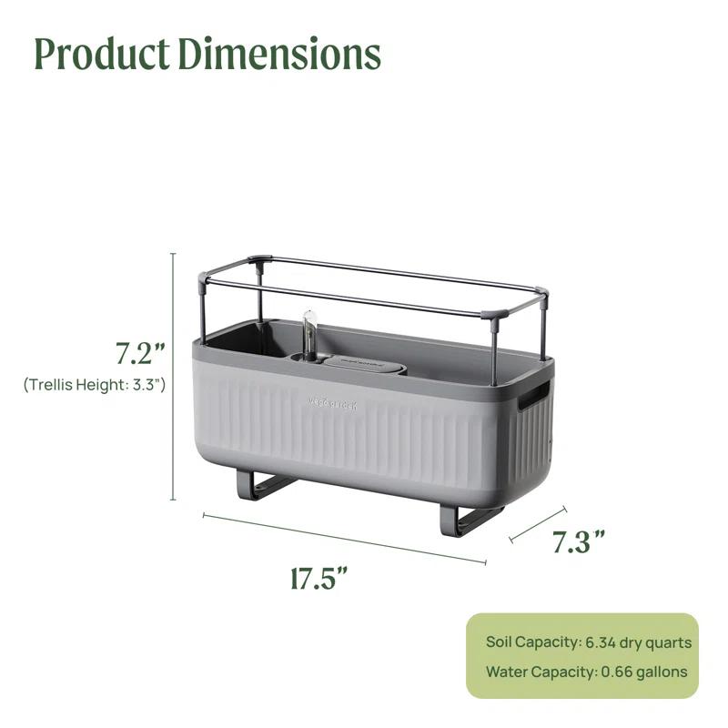 Vego Garden Mini Herb Plastic Outdoor Pot Planter with Trellis