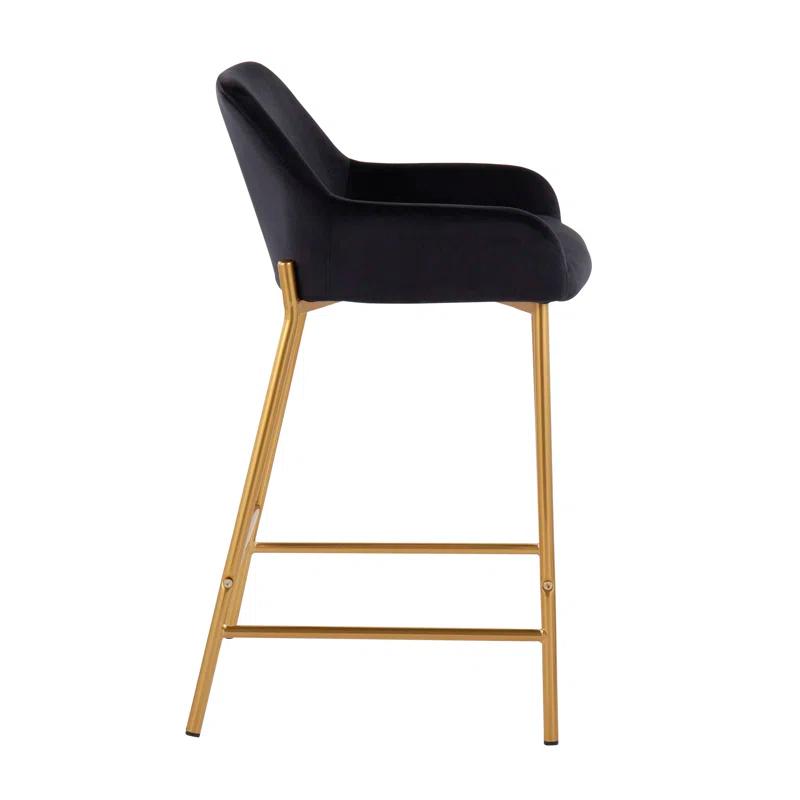 Willa Arlo™ Interiors Cassiopeia Upholstered Counter Stool with Metal Frame (Set of 2)