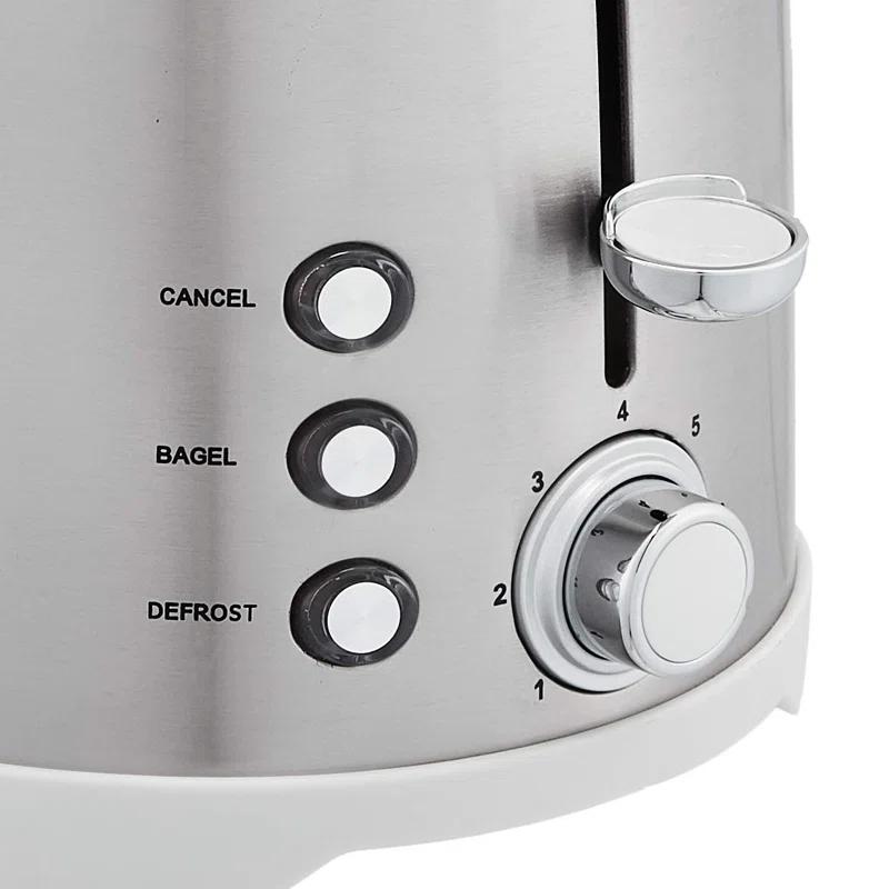 UZOPAL 800W 2-Slice Toaster with 6 Browning Settings, Removable Crumb Tray, Cancel Button