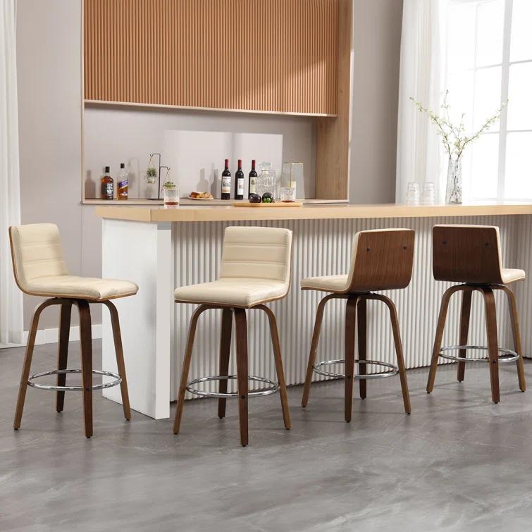 Corrigan Studio® Upholstered Swivel Stool (Set of 2)