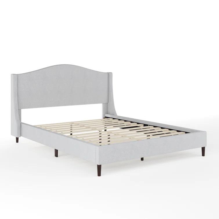 Martha Stewart Martha Stewart Amelia Upholstered Platform Bed With Curved Headboard